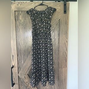 J. Crew Black Floral Midi Dress